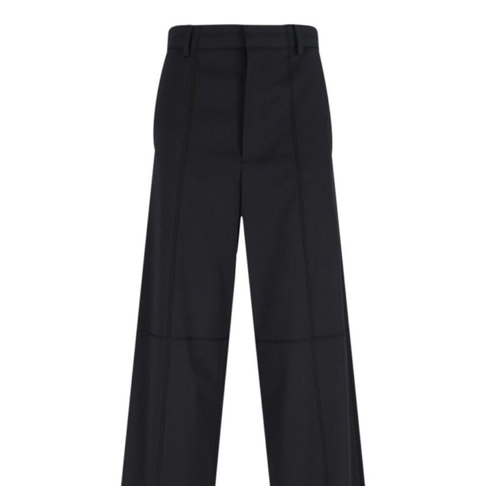 NWT MAISON MARGIELA Women's Wide-Leg Trousers Poly Wool Blend Black Size 6